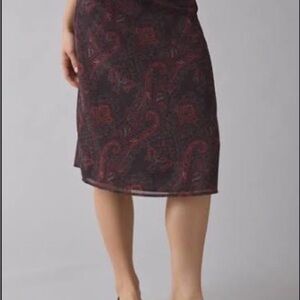 Reversible Nally & Millie Reversible Black Midi Skirt w/Red Paisley Print 2 in 1